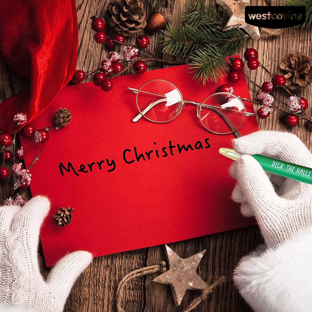 [WSTN]✎Set 5 Bút Bi Họa Tiết Giáng Sinh Dễ Thương