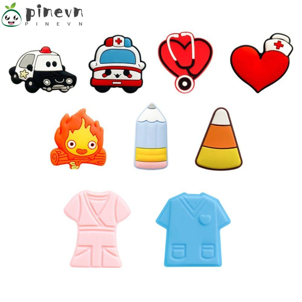 PINEVN Bộ 9 Hạt Silicone Hình Trái Tim Làm Trang Sức