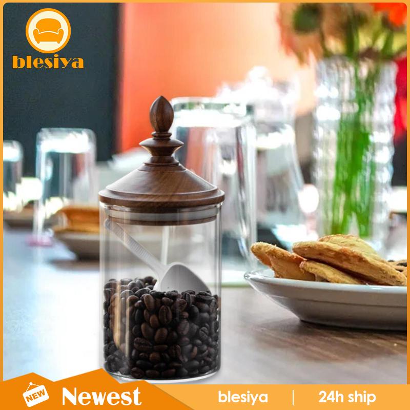 Hũ Thủy Tinh Đựng Trà / Thực Phẩm Đa Năng Có Nắp Gỗ Sắp Xếp Gọn Gàng Cho Nhà Hàng / Quán Bar / Khách Sạn