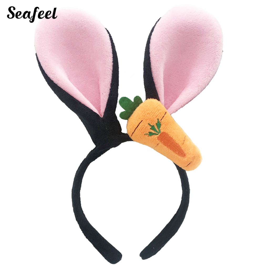 Sf_ Băng Đô Cài Tóc Co Giãn Hình Tai Thỏ Hoạt Hình Dễ Thương Làm Đạo Cụ Lễ Hội