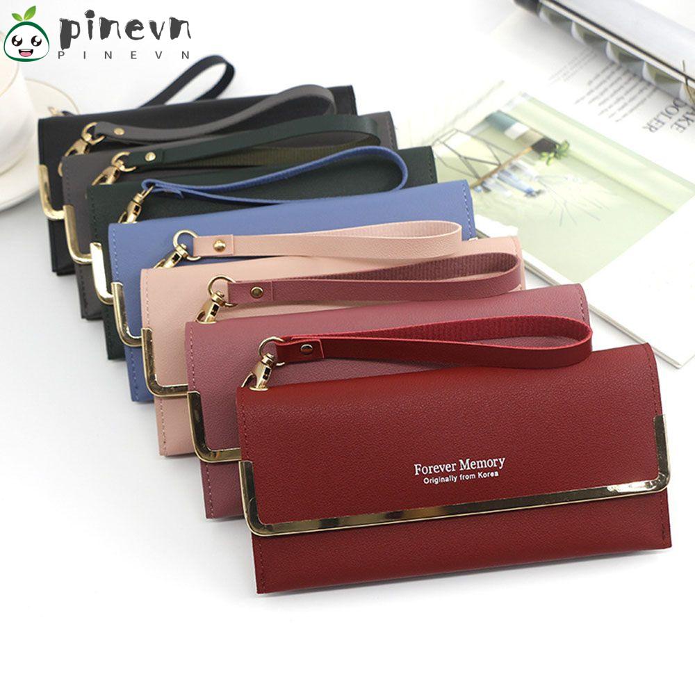 PINEVN Ví Da Dài Thời Trang Cho Nữ Giá Đỡ