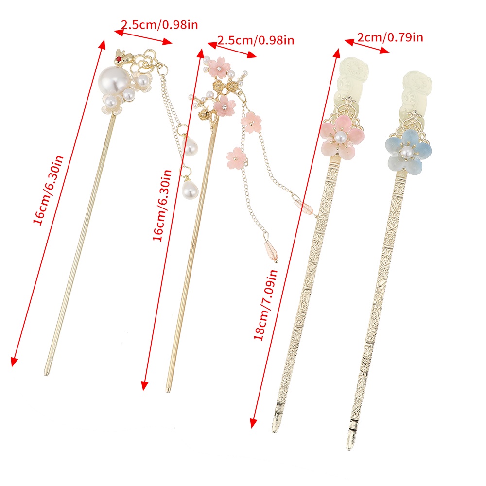 Kẹp Tóc Kim Loại Hình Hoa Đính Ngọc Trai Phối Tua Rua Thời Trang Cho Nữ CHLINS