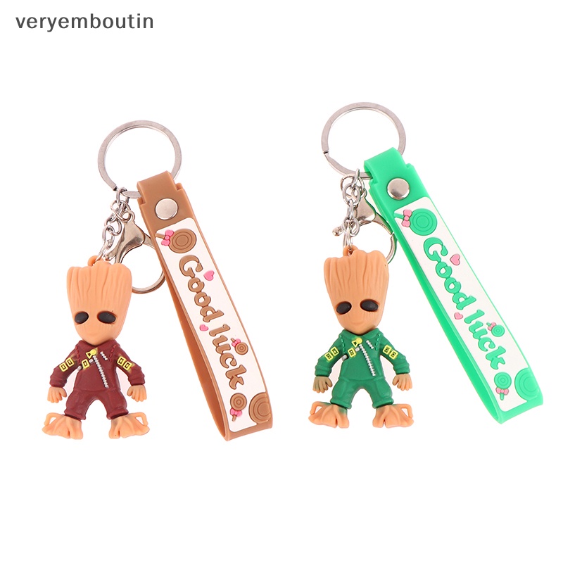 Móc Khóa Silicon Hình Groot Rocket Raccoon Phim Guardians of the Galaxy Dễ Thương Cho Nữ