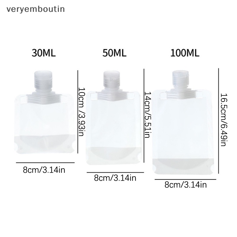 Túi Đựng Dầu Gội 30 / 50 / 100ml Chống Rò Rỉ Có Thể Tái Sử Dụng