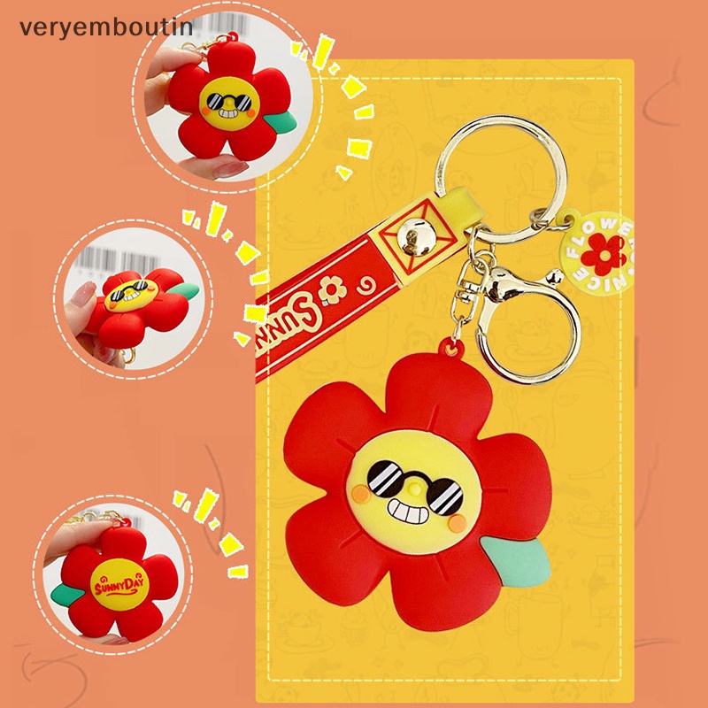 Móc Khóa Nhỏ Hình Hoa Hoạt Hình Dễ Thương Dành Cho Cặp Đôi