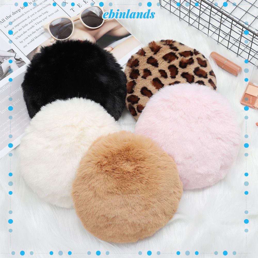 EBINLANDS Túi Xách Đeo Vai Hình Tròn Phủ Lông Nhung Thời Trang Sành Điệu