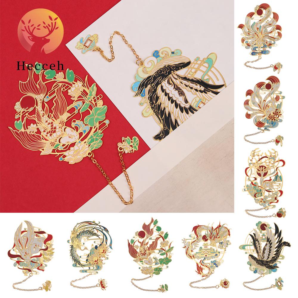 HECCEH Thẻ Đánh Dấu Trang Sách Bằng Đồng Thau Phối Tua Rua Độc Đáo Trang Trí Trường Học