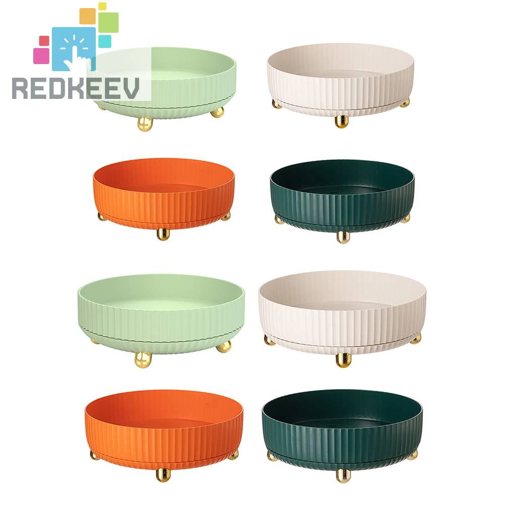 Khay Đựng Trái Cây Hình Tròn Có Thể Xoay Siêu Bền Tiện Dụng Cho Nhà Bếp