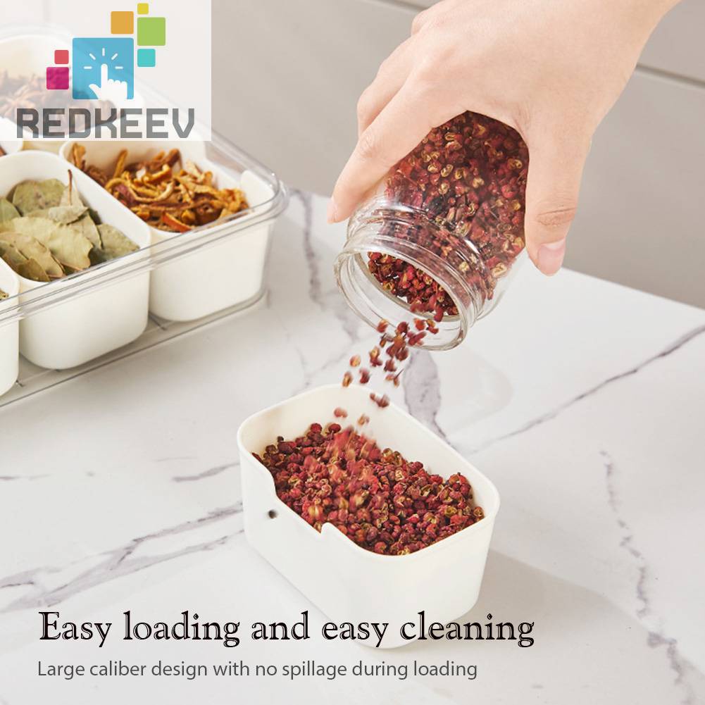 Hộp Đựng Gia Vị 4 / 8 Ngăn Tiện Lợi Cho Nhà Bếp