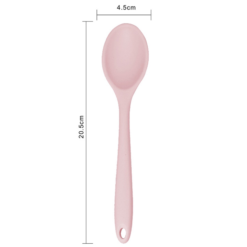 Muỗng Múc Canh Bằng Silicone Cán Dài Linh Hoạt Không Vỡ