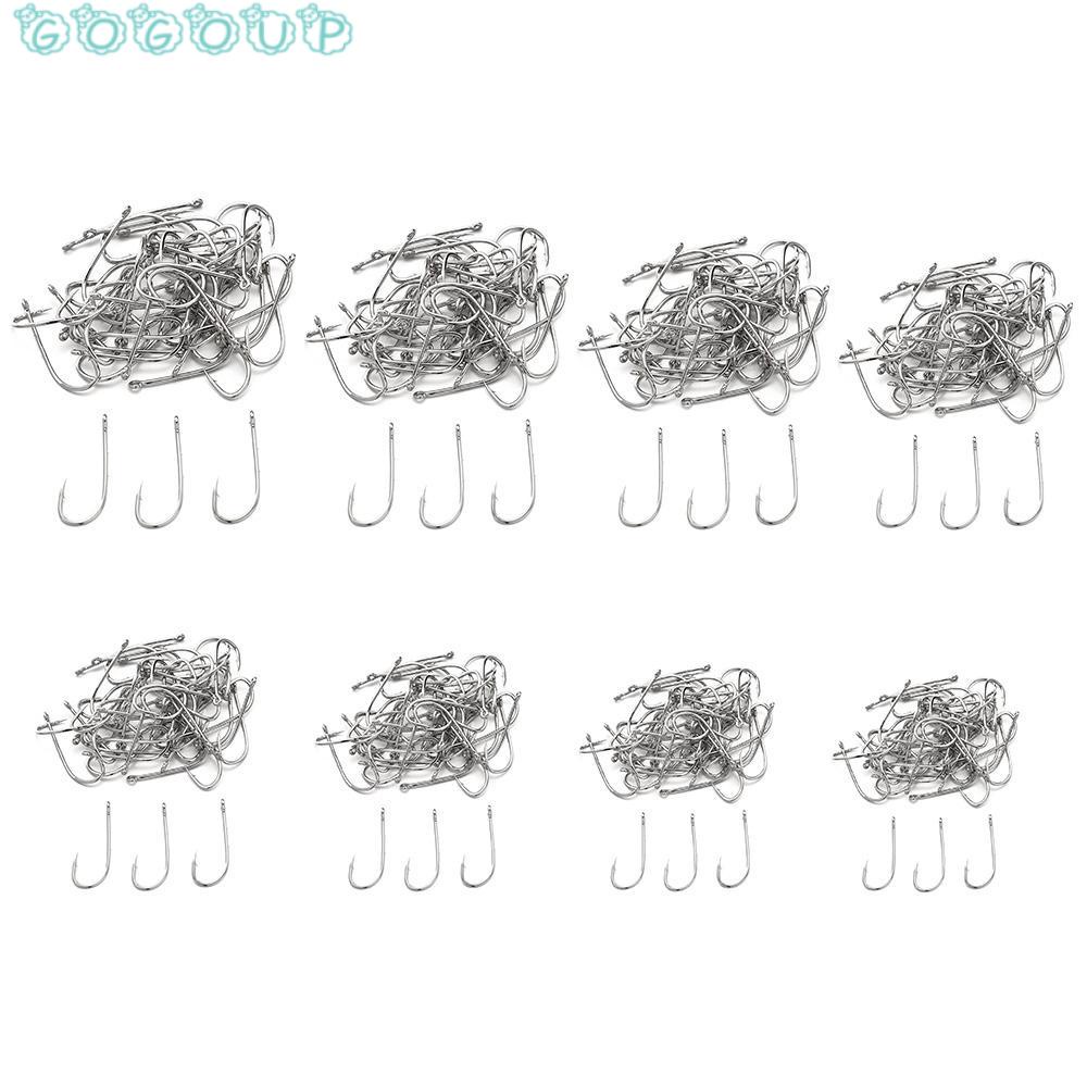 GOGOUP Hộp 50 Lưỡi Câu Cá Bằng Thép Cacbon # 1 # - 8 #