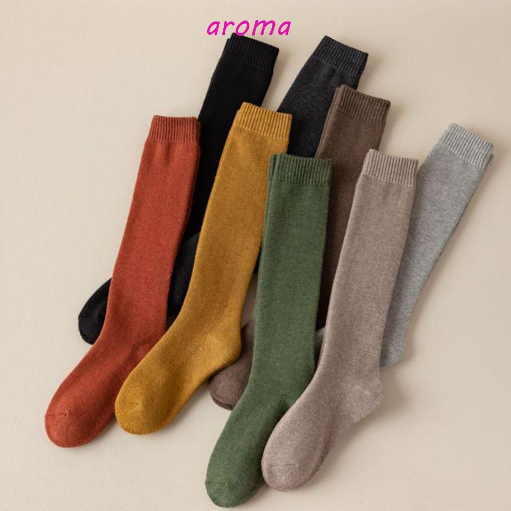 AROMA Đôi Vớ Cotton DàI MàU SắC Đơn GiảN ThờI Trang Cho Nữ