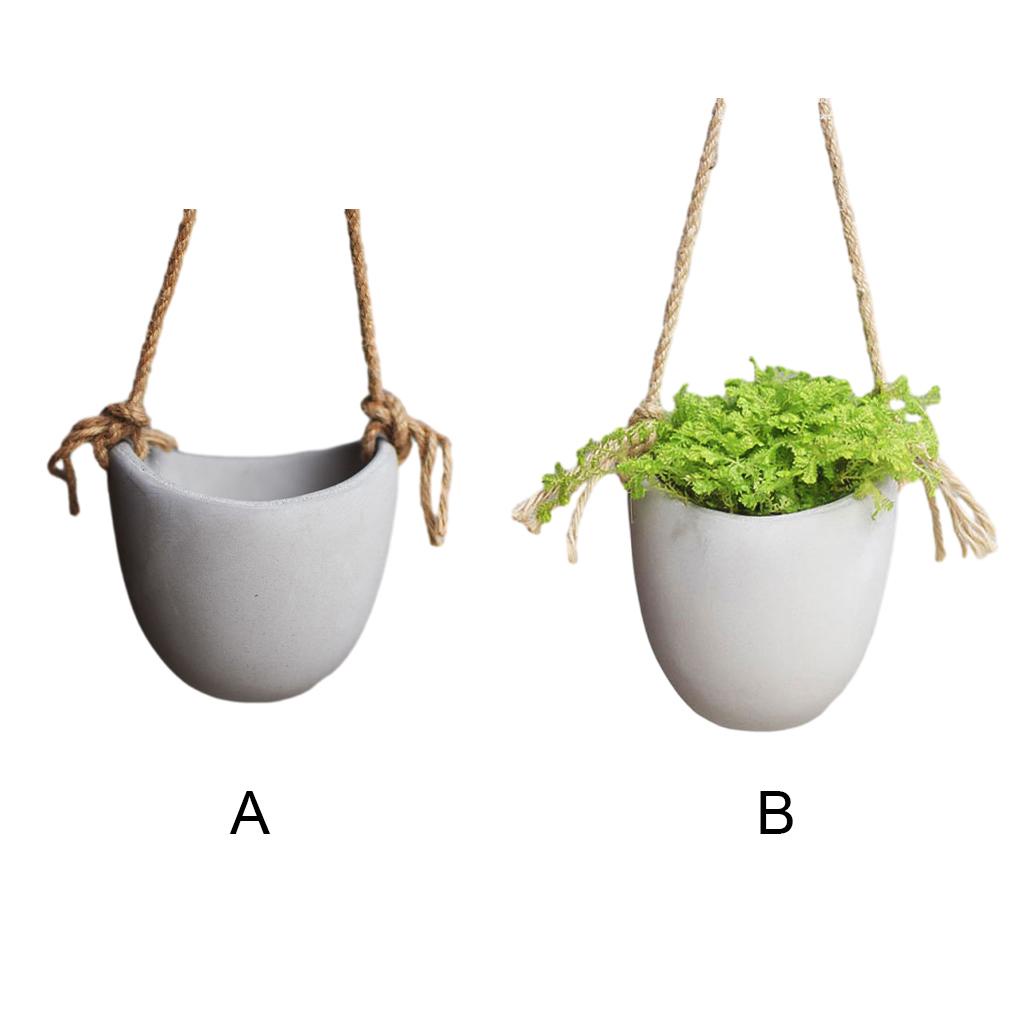 (runbu) Chậu Hoa Nhỏ Màu Xi Măng Phẳng Có Thể Tái Sử Dụng Kích Thước 10cm * 9cm * 10cm