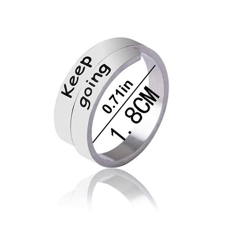 Ygt Nhẫn Thép Không Gỉ Màu Bạc Khắc Chữ Tiếng Anh Giữ Điều Chỉnh Được Thời Trang Thích Hợp Làm Quà Tặng Tiệc