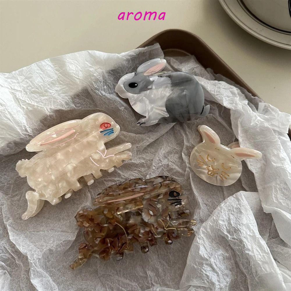 AROMA Kẹp Tóc Cào Đuôi Ngựa Cỡ Lớn In Hoạt Hình Kiểu Hàn Quốc Dễ Thương Cho Bé Gái