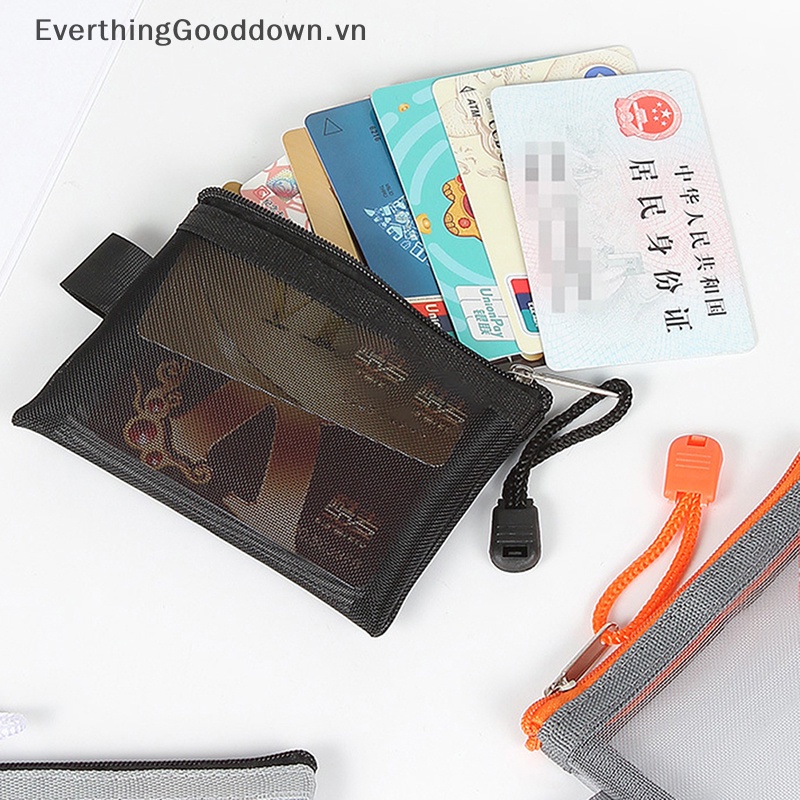 Everthinggooddown Túi Lưới Nylon Mini Trong Suốt Đựng Thẻ Tín Dụng / Tai Nghe / Dây Cáp Dữ Liệu / Chìa Khóa