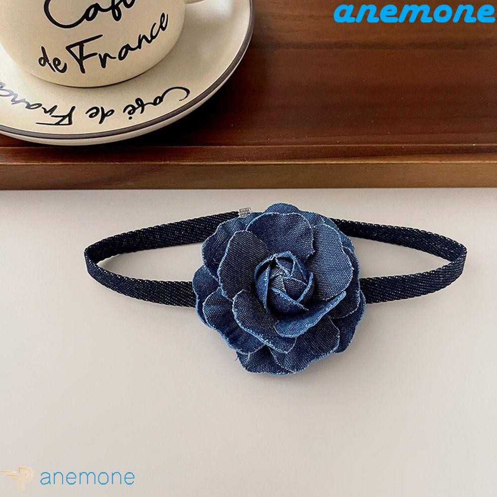 ANEMONE Vòng Cổ Choker Bằng Vải Và Hợp Kim Thiết Kế Tinh Tế Quyến Rũ Dành Cho Nữ