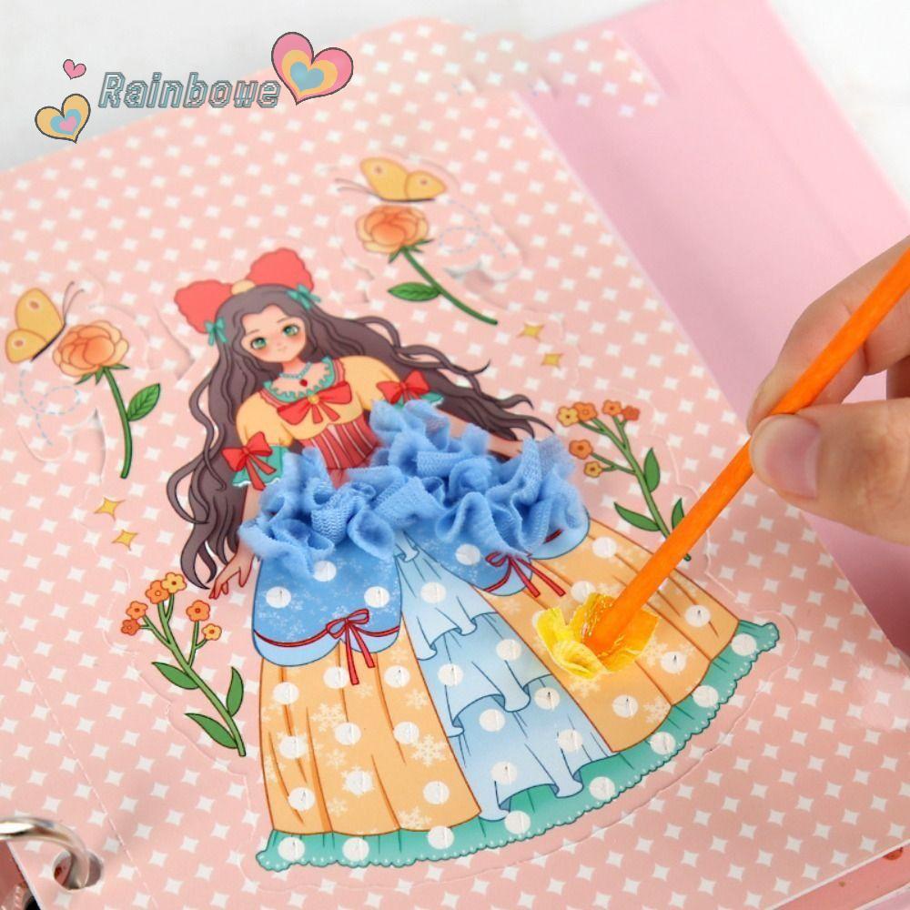 RAINBOW Miếng Dán Vải Vẽ Tranh Màu Nước Giáo Dục DIY Cho Bé