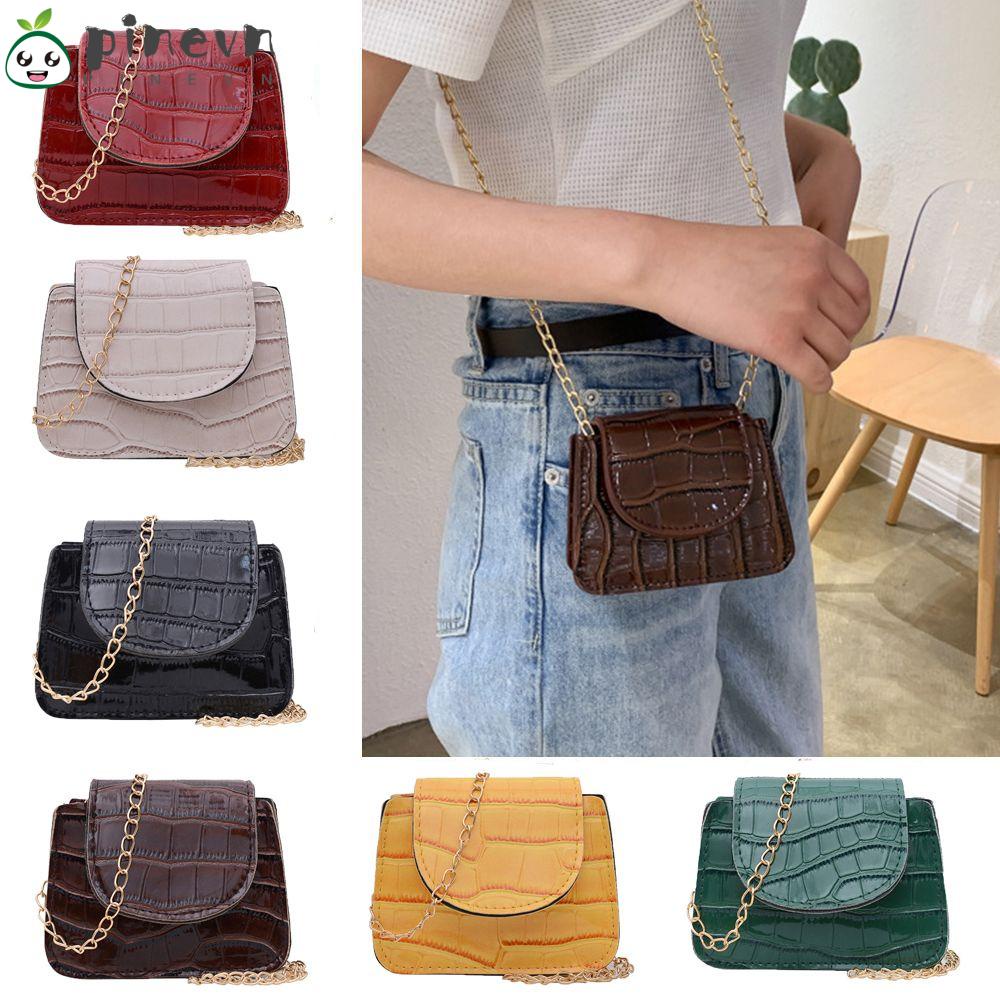 PINEVN Túi Đeo Chéo Da PU Dáng Vuông Nhỏ Thời Trang Cho Bạn Gái