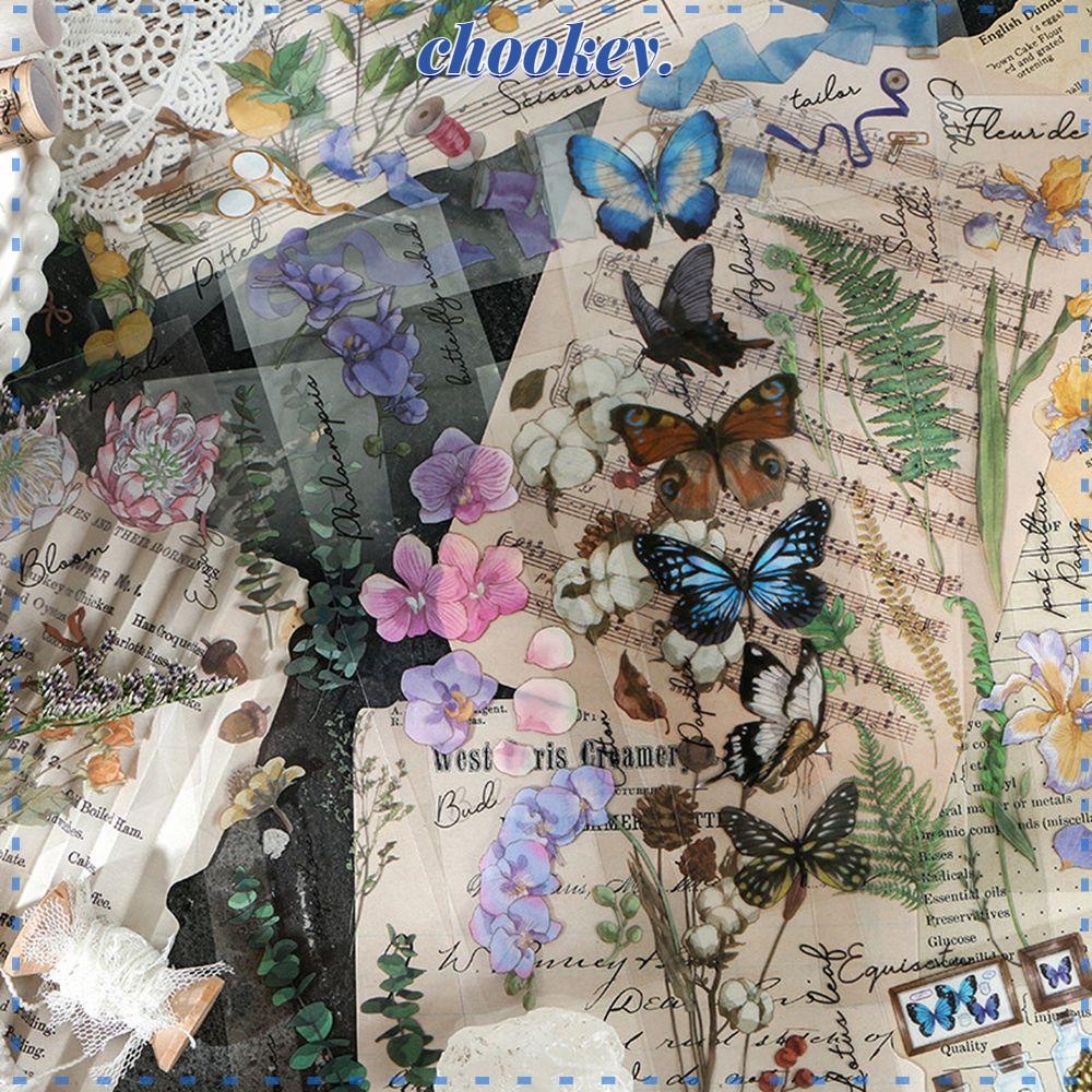 CHOOKEY Sticker PET Dán Trang Trí Sổ Nhật Ký Phong Cách Vintage