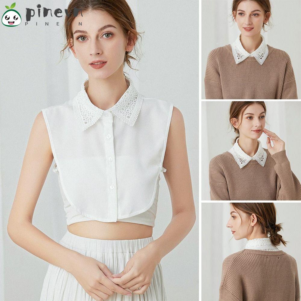 PINEVN Cổ Áo Rời Chất Liệu Cotton Phong Cách Cổ Điển