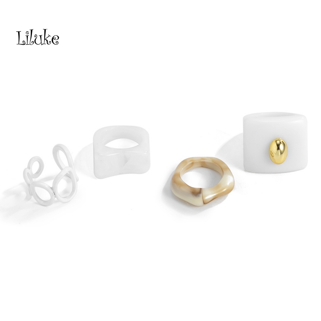 Bộ 4 Nhẫn Nữ Trang Phong Cách Vintage Xinh Xắn