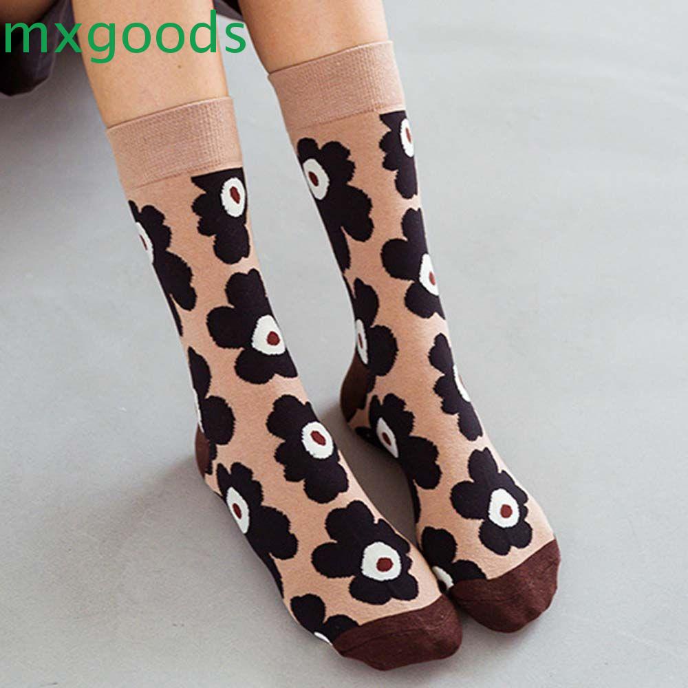 MXGOODS Vớ Thể Thao Họa Tiết Hoa Lớn Phong Cách Harajuku Hàn Quốc Ngọt Ngào Cho Nữ