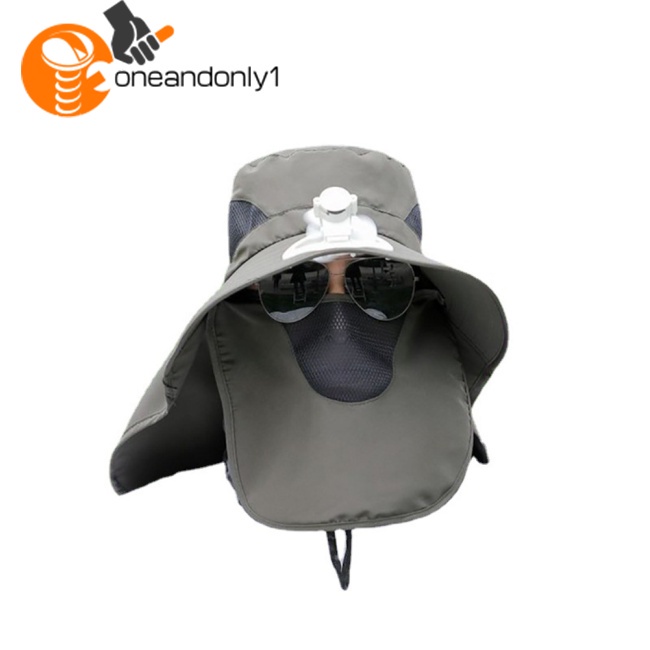 Mũ Chống Nắng Rộng Vành Kèm Quạt Che Mặt Và Cổ Tiện Dụng Cho Hoạt Động Thể Thao Ngoài Trời
