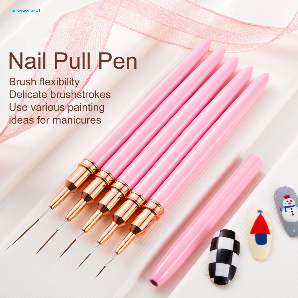 Set 5 Cọ Vẽ Móng Tay Siêu Mịn Lâu Trôi Trọng Lượng Nhẹ Chuyên Nghiệp