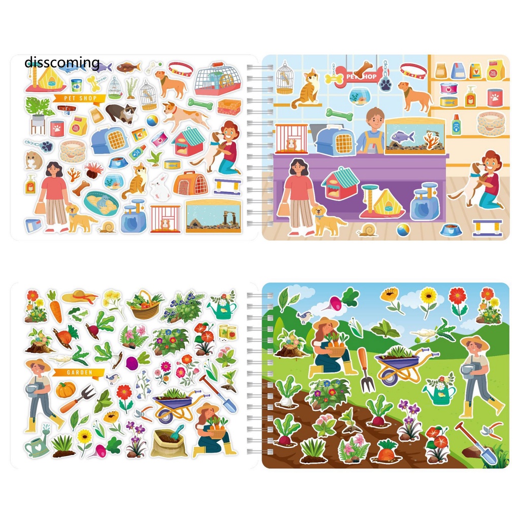 Áo Thun In Hình SL SL SL SL Thời Trang Cá Tính| Sách Hình Dán Thành Phố Động Vật / Thành Phố Tương Tác Giáo Dục Sớm Cho Bé