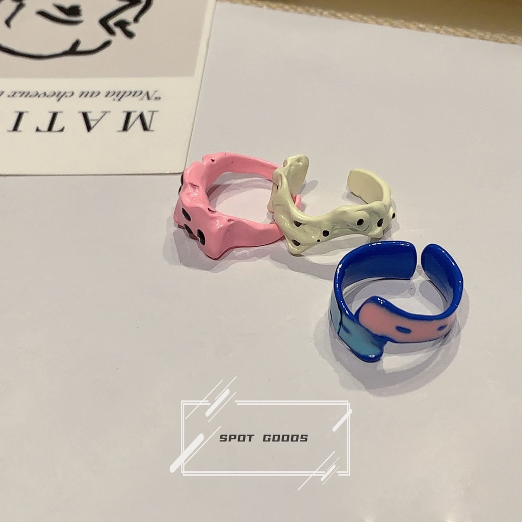 Nhẫn Hở Tráng Men Hình Giọt Nước Nhiều Màu Sắc Dễ Thương