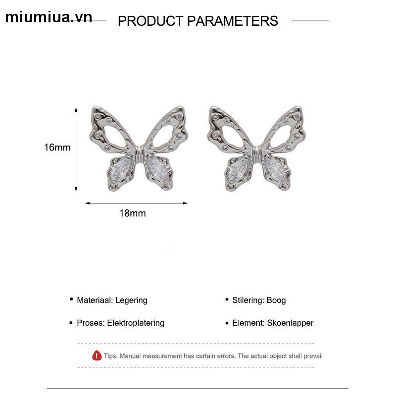 Miumiua🔮Bông Tai Mạ Bạc 925 Hình Bướm Siêu Nữ Tính Sang Trọng