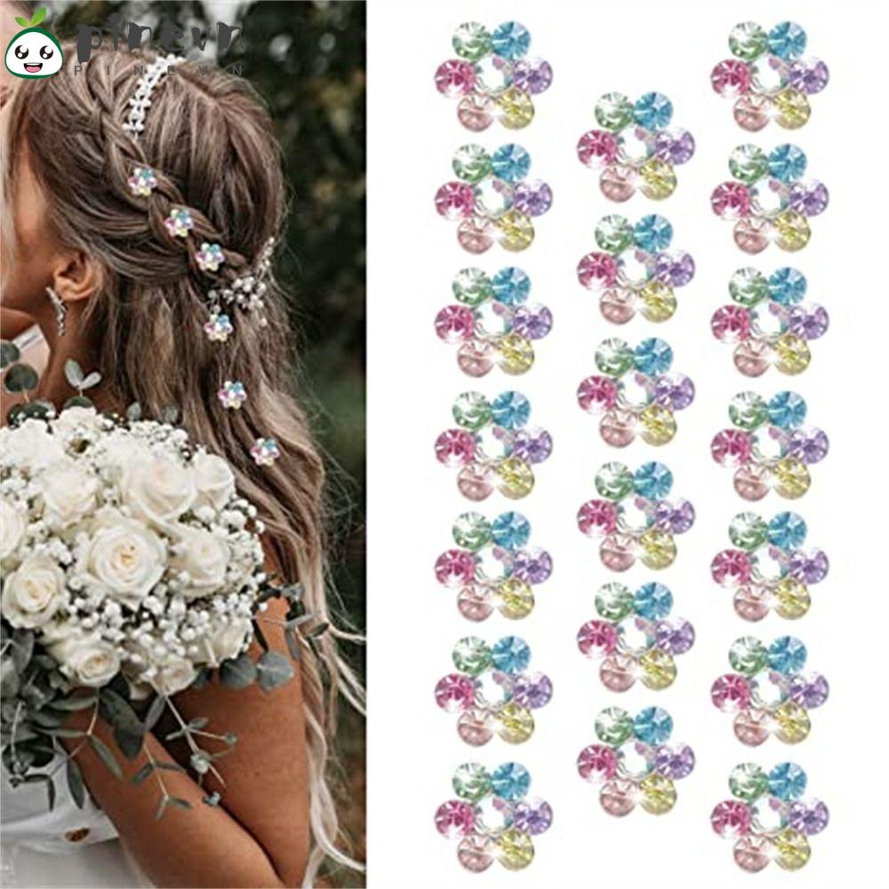 PINEVN Kẹp Tóc Hình Hoa Đính Đá Thời Trang Cho Cô Dâu