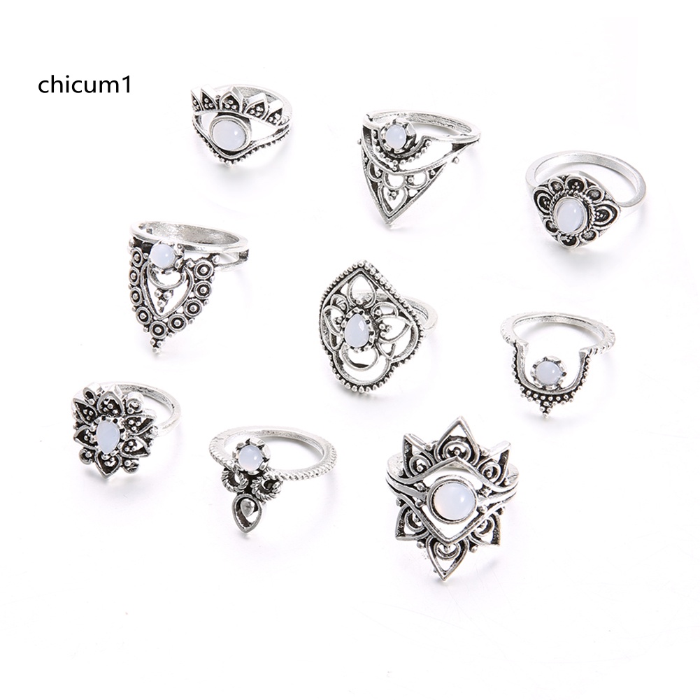 Set 9 Nhẫn Đeo Khớp Ngón Tay Phong Cách Retro