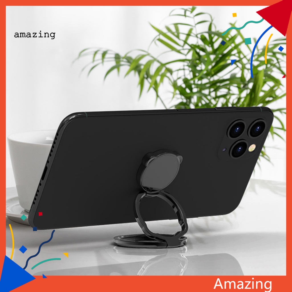 Giá Đỡ Điện Thoại Dạng Nhẫn Hình Gấu Đáng Yêu Có Thể Gập Lại