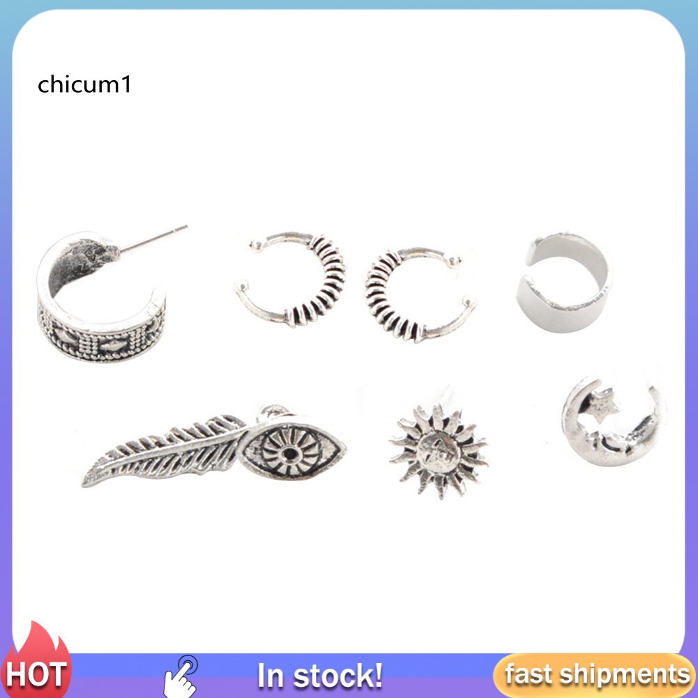 Khuyên Vành Tai Hình Lông Vũ Phong Cách Boho