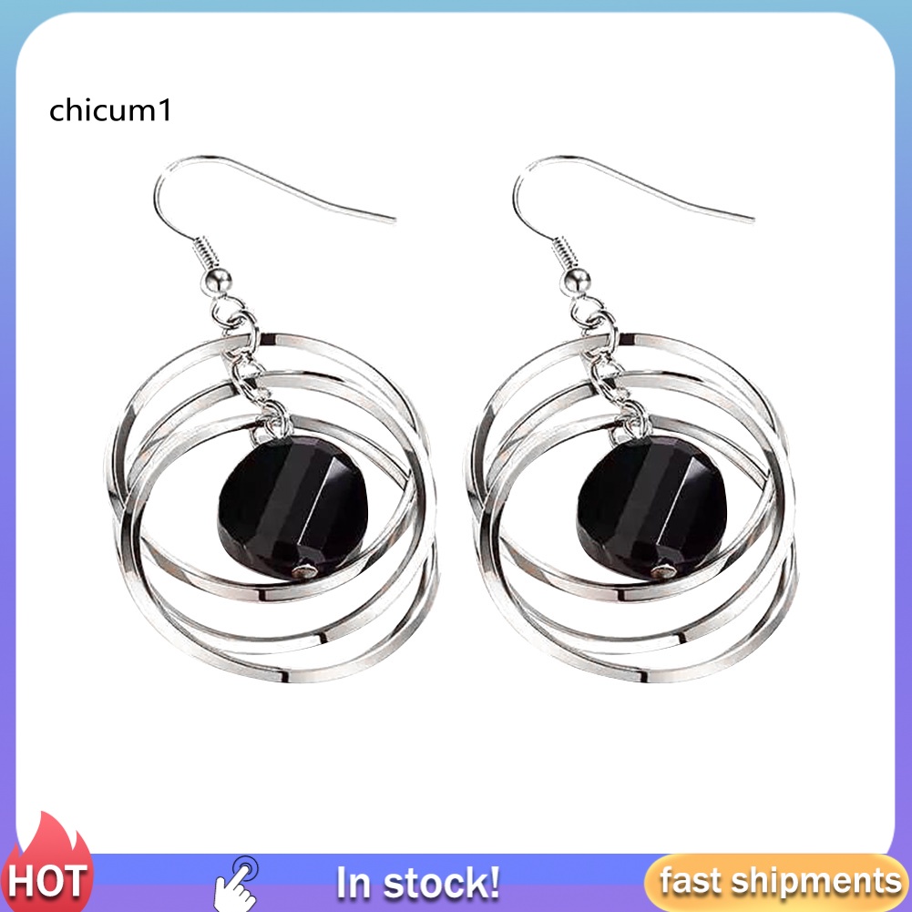 Khuyên Tai Dạng Móc Mặt Hình Tròn Rỗng Thanh Lịch Cho Nữ