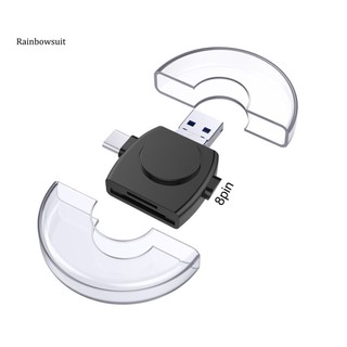 Đầu Đọc Thẻ Nhớ OTG 4 Trong 1 Mini USB / Micro USB / 8 Pin / Type-C TF / Memory Cho Android