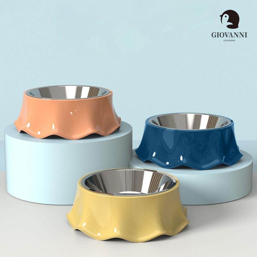 GIOVANNI Bát Đựng Thức Ăn Nước Uống Bằng Thép Không Gỉ Không Gỉ Bảo Vệ Cổ Chống Trượt Cho Thú Cưng