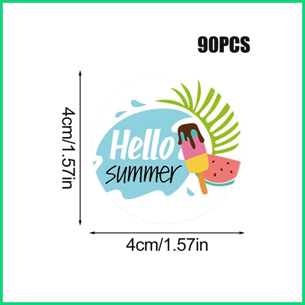 Set 90 Miếng Dán Chủ Đề Mùa Hè Cho Laptop / Vali / Ván Trượt / Máy Tính