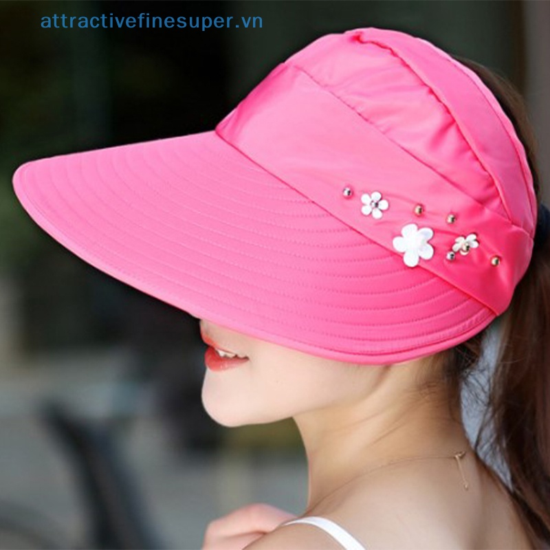 Afs Mũ Lưỡi Trai Chống Nắng Mùa Hè Gấp Được Hình Hoa Đính Ngọc Trai Cho Nữ