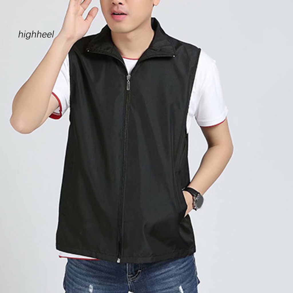 Áo Ghi Lê Lưới Không Tay Có Khóa Kéo Màu Sắc Tươi Sáng Phù Hợp Cho Hoạt Động Ngoài Trời