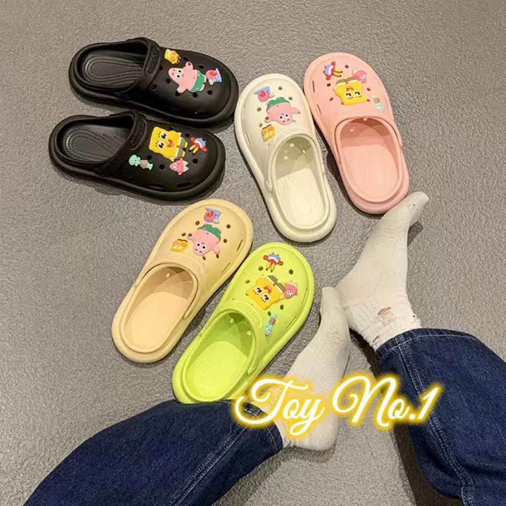 ToyNo.1 "TO-BPS / TO-SWE / TO-STQ / TO-PIG" Giày Toe Slip-On Phong Cách Đế Bằng Hoạt Hình Búp Bê