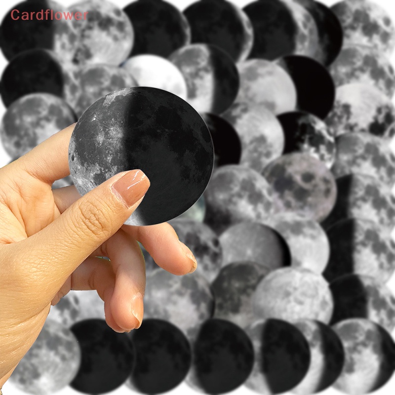Bộ 50 Miếng Dán Trang Trí Hình Mặt Trăng Đen Trắng Độc Đáo
