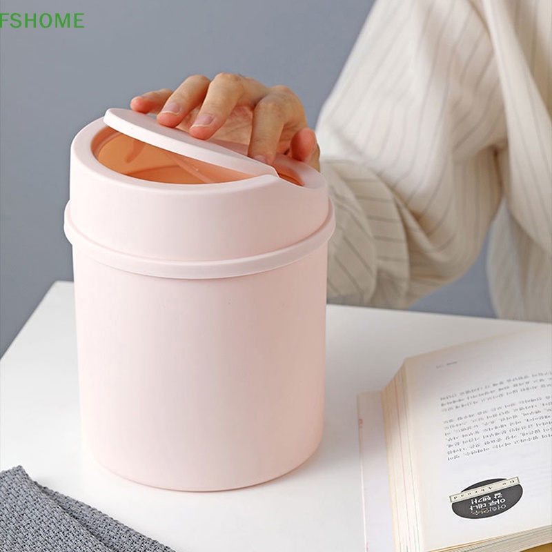 Thùng rác cỡ nhỏ để bàn Có Nắp Chống Bụi Tiện Dụng