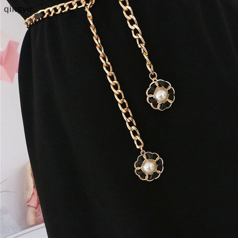 Thắt Lưng Dây Xích Kim Loại Màu Vàng Trang Trí Đầm Phong Cách Punk Mới Cho Nữ