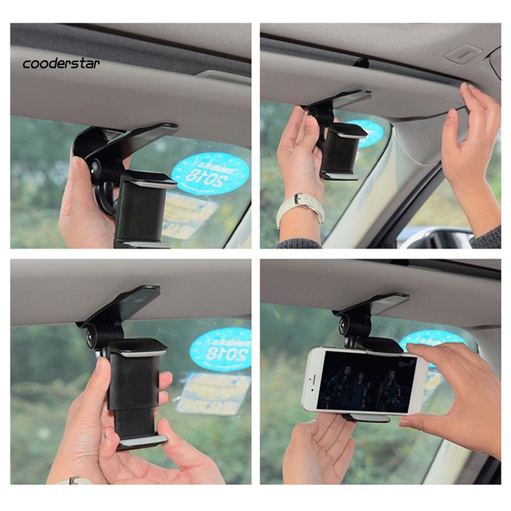 Giá Đỡ Điện Thoại Xoay 360 Độ Kẹp Tấm Chắn Nắng Xe Hơi Tiện Lợi