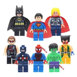 Mini Nhân Vật Người Nhện Minifigures Batman Đồ Chơi Quà Tặng Siêu Nhân Wolverine Thor Hulk Marvel Captain America