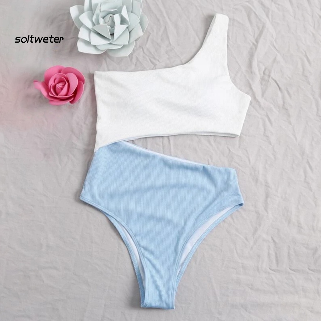 Bộ Đồ Bơi Bikini 2 Mảnh Màu Trơn Có Đệm Ngực Gợi Cảm Cho Nữ