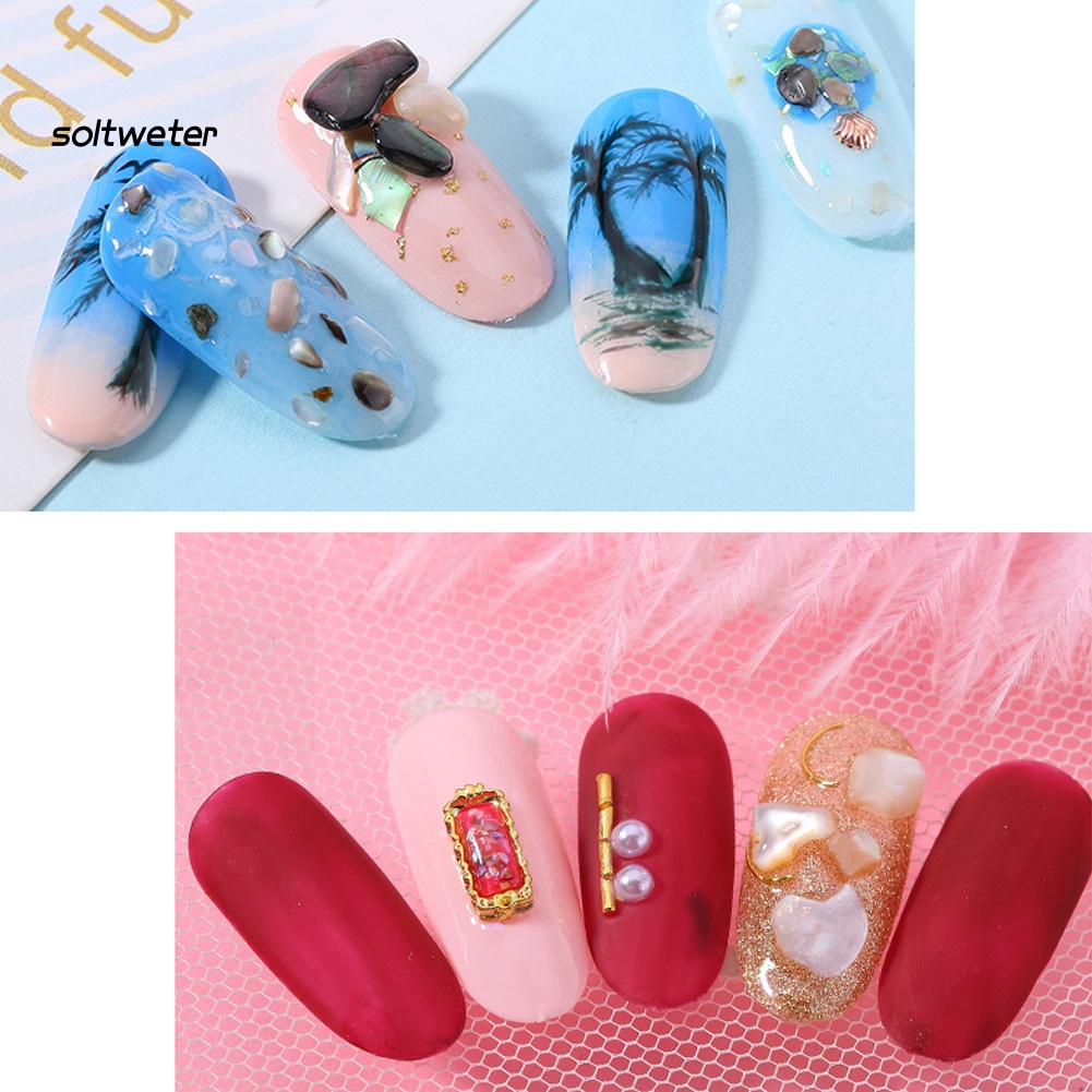 Bộ 2 Đá Đính Trang Trí Móng Tay Hình Vỏ Sò Độc Đáo